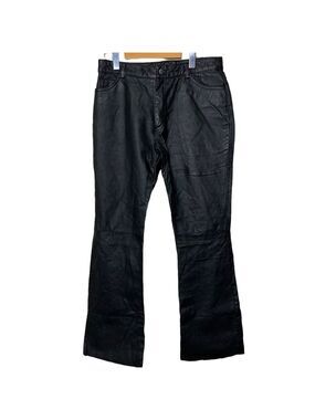 Fairweather Black Genuine Leather Pant Size 10 Motocycle Jeans Style Flare Leg